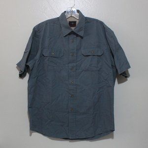 Wrangler Steel Blue Button Up Short Sleeve